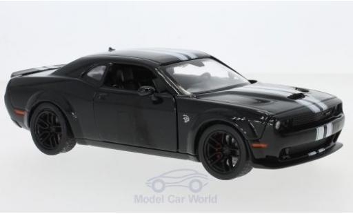 Dodge Challenger 1/24 Motormax SRT Hellcat schwarz/weiss 2018 modellautos