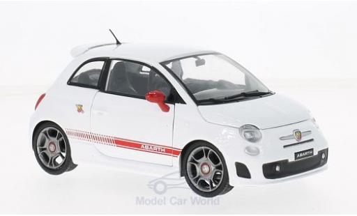 Fiat 500 F 1/24 Motormax Abarth weiss/rot 2008 modellautos
