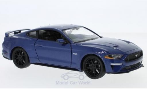 Ford Mustang 1/24 Motormax GT mettalic blau 2018 modellautos