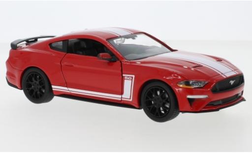 Ford Mustang 1/24 Motormax GT rot/weiss 2018 modellautos
