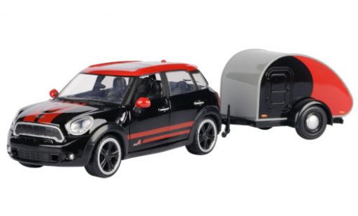 Mini Cooper 1/24 Motormax S All4 Countryman schwarz/rot avec caravane modellautos