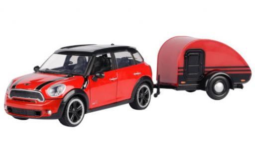 Mini Cooper 1/24 Motormax S Countryman rot/schwarz avec caravane modellautos