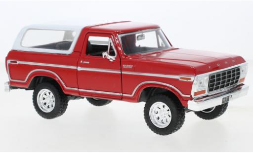 Ford Bronco 1/24 Motormax Custom rot/weiss 1978 modellautos