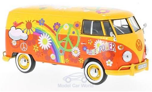 Volkswagen T1 B 1/24 Motormax gelb/Dekor Flower Power modellautos