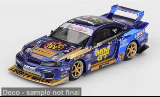 Nissan Silvia 1/64 Mini GT S15 LB-Super Silhouette Formula Drift 2025 Team Liberty Walk #555 1:64 modellautos