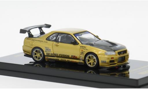 Nissan Skyline 1/64 INNO64 GT-R (R34) gold 1999 1:64 modellautos