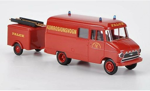 Opel Blitz Type A 1/87 Brekina Kasten mit Anhanger Falck Korrosionsvogn modellautos