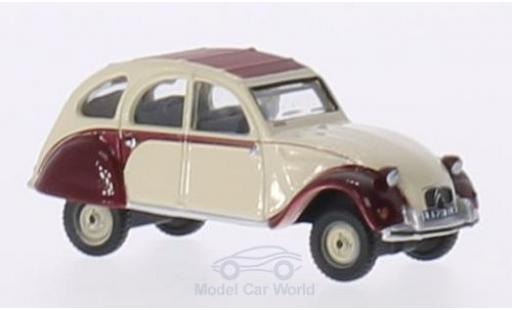 Citroen 2CV 1/76 Oxford Dolly rot/beige RHD modellautos