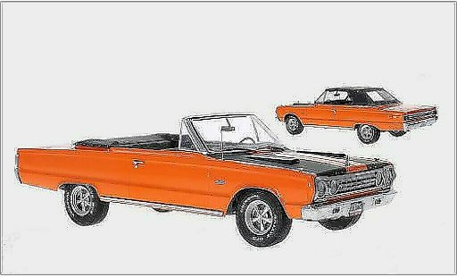 Plymouth Belvedere GTX Convertible 1/18 Greenlight Cabrio orange/matt-schwarz 1967 modellautos