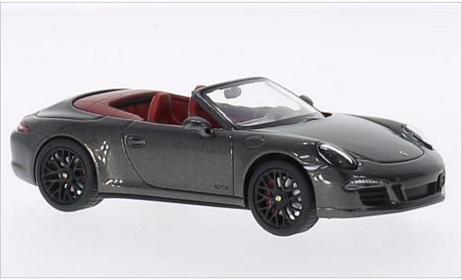 Porsche 911 GTS 1/43 Schuco Carrera Cabrio mettalic grau/rot 2014 modellautos