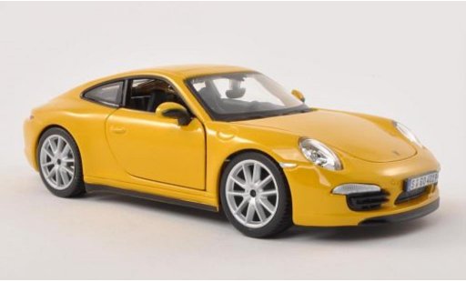 Porsche 911 S 1/24 Burago Carrera gelb modellautos