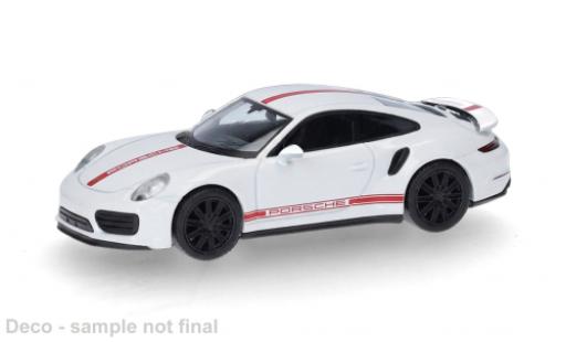Porsche 991 Turbo 1/87 Herpa 911  weiss/rot 1:87