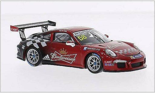 Porsche 911 GT3 CUP 1/43 Spark No.58 Team Absolute Racing Budweiser Carrera Asia 2015 modellautos