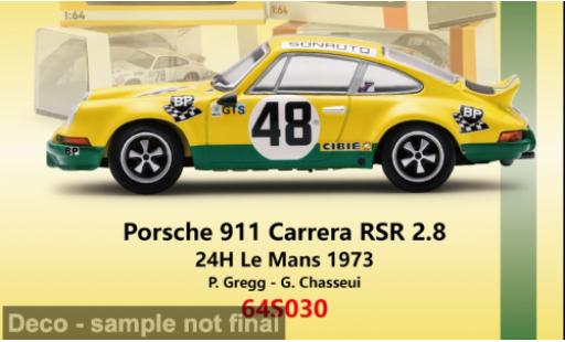 Porsche 911 1/64 Spark Carrera RSR 2.8 24h Le Mans 1973 #48 P.Gregg/G.Chasseuil 1:64 modellautos