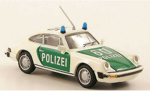 Porsche 911 Base 1/87 Brekina Coupe (G-Reihe) Polizei weiss/gr&Atilde;&frac14;n modellautos