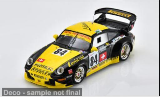 Porsche 996 GT2 1/43 Spark 911 gelb/schwarz 24h Le Mans 1997 #84 E.Calderari/L.Bryner 1:43 modellautos