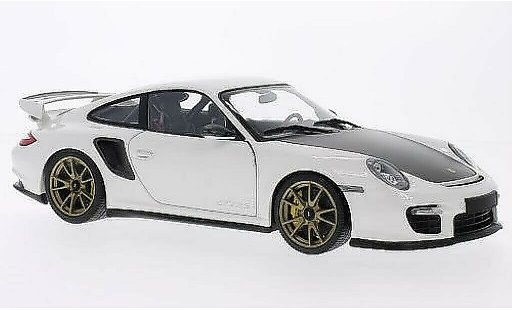 Porsche 911 GT2 1/18 Minichamps weiss mit goldenen Felgen 2011 modellautos