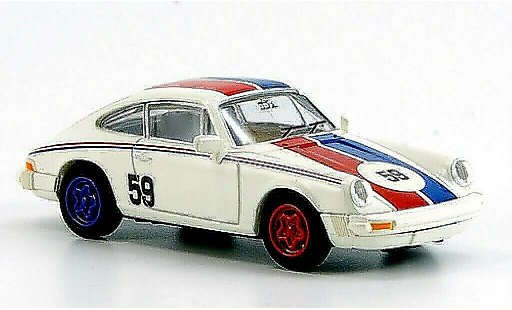 Porsche 911 Base 1/87 Brekina No.59 weiss blau-rote Streifen modellautos