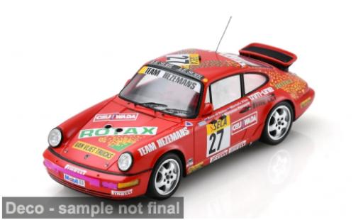 Porsche 964 1/43 Spark Carrera 2 rot 24h Spa Francorchamps 1991 #27 R. van der velden/M. van Vliet 1:43 modellautos