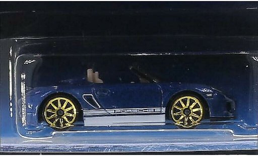 Porsche 718 Spyder 1/64 Hot Wheels mettalic blau modellautos