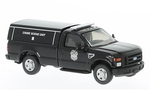 Modellautos Ford F-350 1/87 River Point XL SRW schwarz Crime Scene Unit Regular Cab avec fourgon montage sans Vitrine Ford F-350 1/87 River Point XL SRW schwarz Crime Scene Unit Regular Cab avec fourgon montage sans Vitrine modellautos