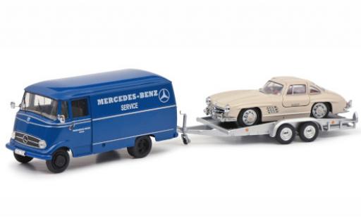 Modellautos Mercedes L319 1/43 Schuco Benz Service avec Remorque de voiture et 300 SL Mercedes L319 1/43 Schuco Benz Service avec Remorque de voiture et 300 SL modellautos