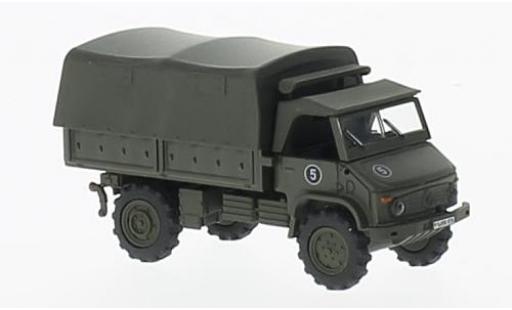 Modellautos Mercedes Unimog 1/87 Schuco S404 oliv Bundeswehr plateforme-toile Mercedes Unimog 1/87 Schuco S404 oliv Bundeswehr plateforme-toile modellautos