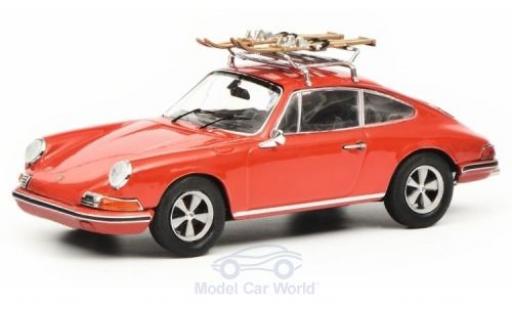 Porsche 911 1/43 Schuco S rot mit Skiträger modellautos
