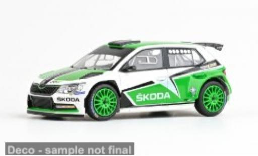 Skoda Fabia 1/43 Abrex III R5 weiss/gr&uuml;n 2015 1:43 modellautos