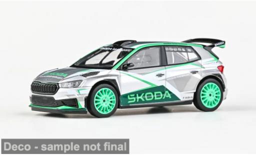 Modellautos Skoda Fabia IV RS Rallye2 gr&Atilde;&frac14;n/weiss 2022 Motorsport Design 2023 1/43 Abrex