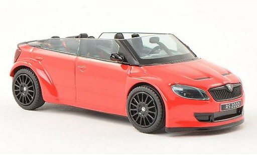 Skoda Fabia Concept Car 1/43 Abrex 2000 rot mit schwarzen Felgen modellautos