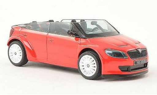 Skoda Fabia Concept Car 1/43 Abrex 2000 rot mit weissen Felgen modellautos
