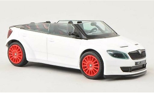 Skoda Fabia Concept Car 1/43 Abrex 2000 weiss mit roten Felgen modellautos