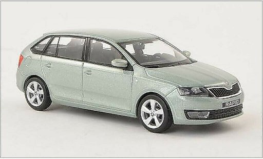 Skoda Rapid Spaceback ACE 1/43 Abrex Spaceback mettalic gr&Atilde;&frac14;n 2013 modellautos