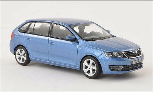 Skoda Rapid Spaceback ACE 1/43 Abrex Spaceback mettalic blau 2013 modellautos
