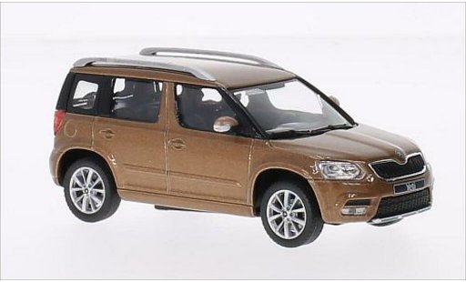 Skoda Yeti Base 1/43 Abrex mettalic braun 2013 modellautos