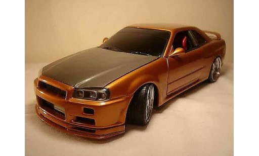 Nissan Skyline R34 1/18 Autoart orange carbon kit nos modellautos