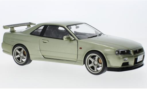 Modellautos Nissan Skyline 1/18 Solido GT-R (R34) metallise la chaux RHD 1999 Nissan Skyline 1/18 Solido GT-R (R34) metallise la chaux RHD 1999 modellautos