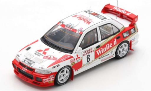 Modellautos Mitsubishi Lancer 1/43 Spark Evolution III No.8 Winfield Rallye WM Rallye San Remo 1996 mit Decals D.Auriol/D.Giraudet Mitsubishi Lancer 1/43 Spark Evolution III No.8 Winfield Rallye WM Rallye San Remo 1996 mit Decals D.Auriol/D.Giraudet modellautos