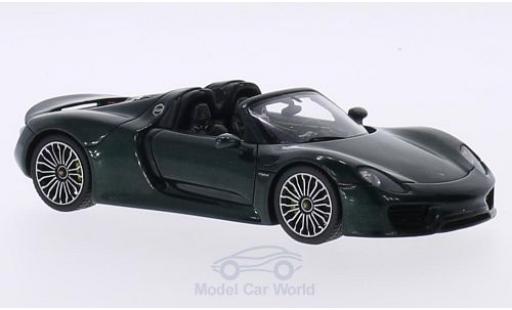 Modellautos Porsche 918 1/43 Spark Spyder mettalic grün 2014 Targadach geöffnet Porsche 918 1/43 Spark Spyder mettalic grün 2014 Targadach geöffnet modellautos