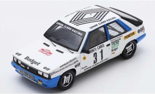 Modellautos Renault 11 1/43 Spark Turbo No.31 Simon Clarr Racing Rally Monte Carlo 1985 A.Oreille/S.Oreille Renault 11 1/43 Spark Turbo No.31 Simon Clarr Racing Rally Monte Carlo 1985 A.Oreille/S.Oreille modellautos