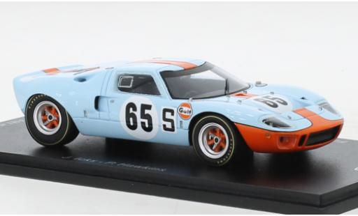 Modellautos Ford GT40 1/43 Spark RHD No.65 Gulf 1000 Km Nürburgring 1968 Ford GT40 1/43 Spark RHD No.65 Gulf 1000 Km Nürburgring 1968 modellautos
