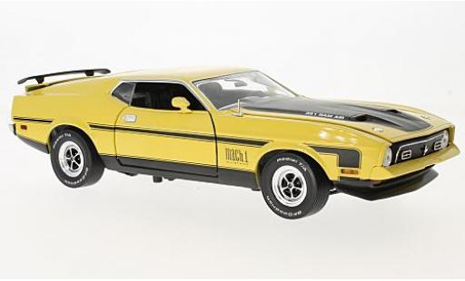 Ford Mustang 1/18 Sun Star Mach I gelb/schwarz 1971 modellautos