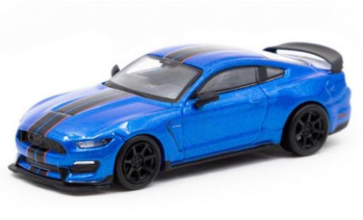 Ford Mustang 1/64 Tarmac Works Shelby GT350R mettalic blau/schwarz modellautos