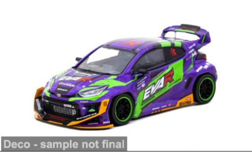 Toyota Yaris 1/43 Tarmac Works GR violett/gr&uuml;n 2025 EVA Racing 1:43