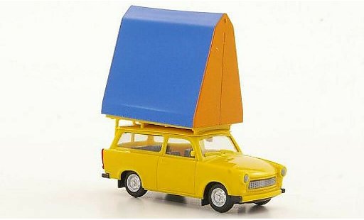 Trabant 601 Universal 1/87 Herpa gelb mit Dachzelt modellautos
