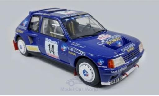 Modellautos Peugeot 205 1/18 Triple 9 Collection T16 No.14 Gauloises Rallye WM Tour de Corse 1985 B.Darniche/A.Mahe Peugeot 205 1/18 Triple 9 Collection T16 No.14 Gauloises Rallye WM Tour de Corse 1985 B.Darniche/A.Mahe modellautos
