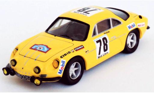 Alpine A110 1/43 Trofeu Renault No.78 Midi Libre Criterium des Cevennes 1969 B.Wollek/M.Grandrive modellautos