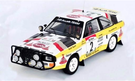 Modellautos Audi Sport Quattro 1/43 Trofeu Sport quattro No.2 HB Team Rallye WM Rally Bandama 1985 M.Mouton/A.Hertz Audi Sport Quattro 1/43 Trofeu Sport quattro No.2 HB Team Rallye WM Rally Bandama 1985 M.Mouton/A.Hertz modellautos