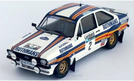 Modellautos Ford Escort 1/43 Trofeu MK II RS No.2 Rothmans Rally Team Rothmans Rallye WM RAC Rallye 1981 A.Vatanen/D.Richards Ford Escort 1/43 Trofeu MK II RS No.2 Rothmans Rally Team Rothmans Rallye WM RAC Rallye 1981 A.Vatanen/D.Richards modellautos